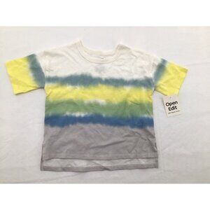 Open Edit Boys Size 3 White Blue Yellow Green Short Sleeve Tshirt